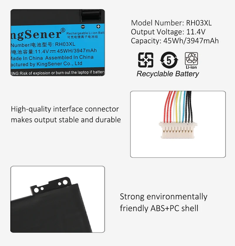 RH03XL 10Inch Replacement Battery For HP ProBook 430 440 445 630 640 650 G8, For Zhan 66 Pro 14 G4 Series 11.4V 45Wh | KingSener