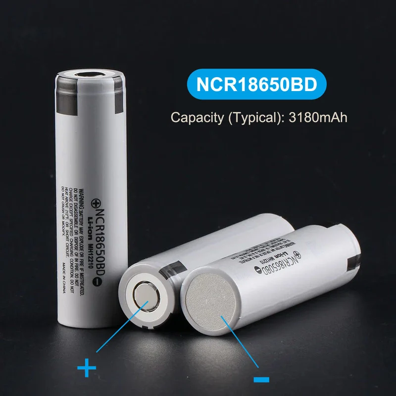 NCR18650BD 3180mAh 10A 3.7V Battery for Panasonic | Flat Top Li-ion