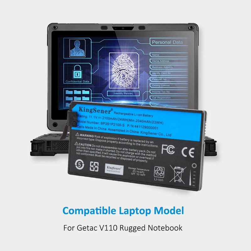 441129000001 Battery for Getac V110 Rugged Notebook BP3S1P2100 BP3S1P2100-S 11.1V | KingSener