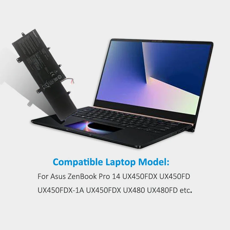 C41N1804 70WH Laptop Battery For Asus ZenBook Pro 14 UX450FDX UX450FD UX480 UX480FD UX450FDX-1A UX450FDX | KingSener