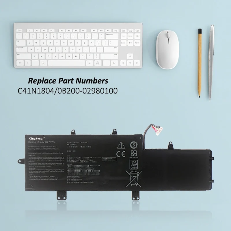 C41N1804 70WH Laptop Battery For Asus ZenBook Pro 14 UX450FDX UX450FD UX480 UX480FD UX450FDX-1A UX450FDX | KingSener