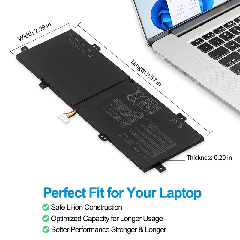 C21N1833 Laptop Battery For Asus ZenBook 14 UM431 UM431DA-AM020T UX431 UX431FA UX431FN VivoBook S14 S431FA S431FL Series | KingSener