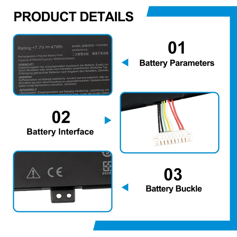 C21N1833 Laptop Battery For Asus ZenBook 14 UM431 UM431DA-AM020T UX431 UX431FA UX431FN VivoBook S14 S431FA S431FL Series | KingSener