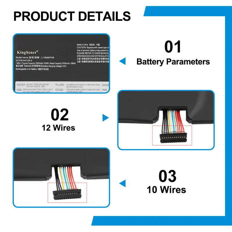 L18M4PH0 60Wh Laptop Battery For Lenovo Yoga C940-14IIL 81Q9 Series C940 2-in-1 14 inch L18C4PH0 5B10T11585 5B10W67374 5B10T11586 5B10W67180 | KingSener