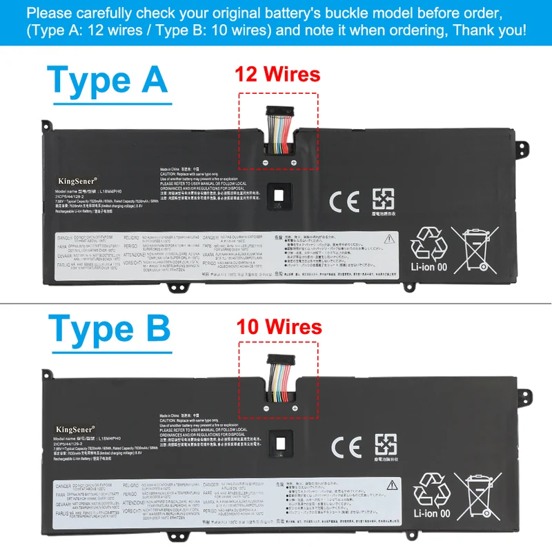 L18M4PH0 60Wh Laptop Battery For Lenovo Yoga C940-14IIL 81Q9 Series C940 2-in-1 14 inch L18C4PH0 5B10T11585 5B10W67374 5B10T11586 5B10W67180 | KingSener