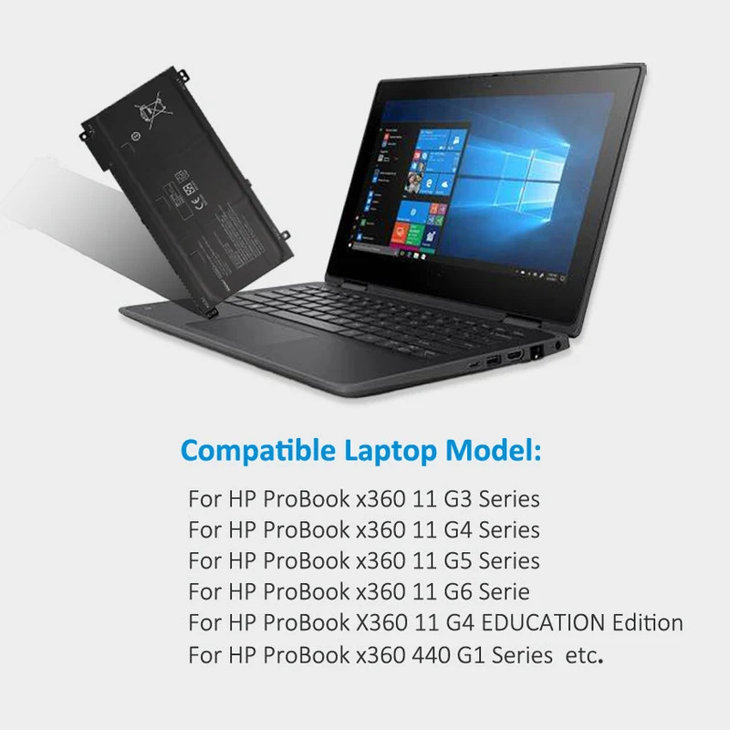 RU03XL Laptop Battery For HP ProBook X360 11 G3 G4 G5 G6 440 G1 Series HSTNN-LB8K HSTNN-UB7P HSTNN-IB8P L12717-171 L12791-855 RU03048XL 11.4V 48Wh | KingSener