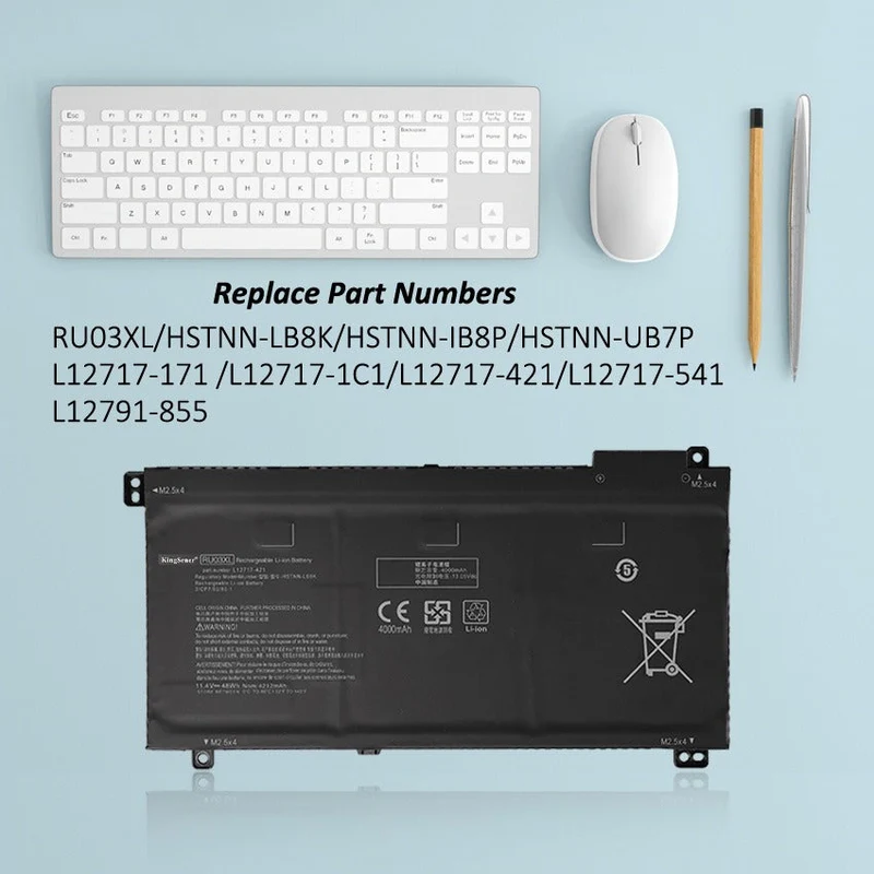 RU03XL Laptop Battery For HP ProBook X360 11 G3 G4 G5 G6 440 G1 Series HSTNN-LB8K HSTNN-UB7P HSTNN-IB8P L12717-171 L12791-855 RU03048XL 11.4V 48Wh | KingSener