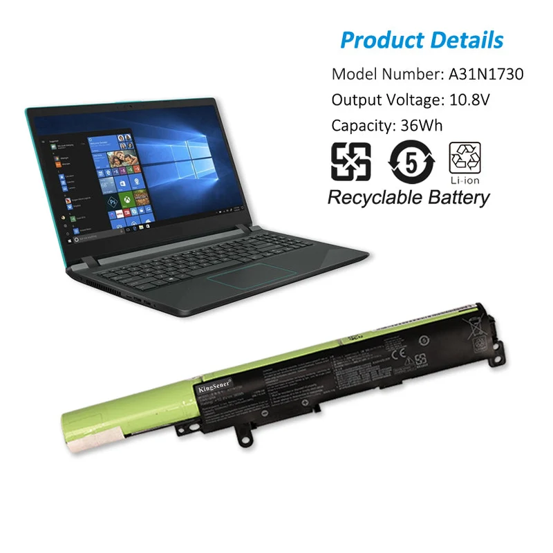 A31N1730 10.8V 36WH Laptop Battery For Asus A560UD F560UD F560 K560UD R562UD X560UD 3 Cells | KingSener