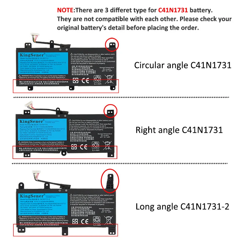 C41N1731 Battery for ASUS ROG Strix SCAR II HERO II GL504 G515 G715