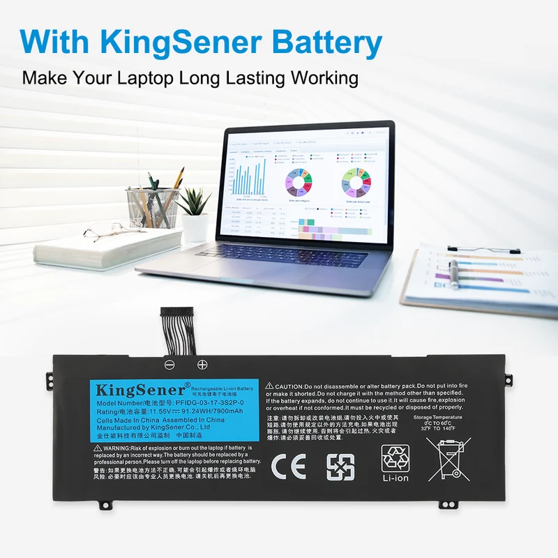 PFIDG-00-13-3S2P-0 Laptop Battery for MECHREVO Code 01 Air II S1 Plus For Medion Erazer Beast X10 Tongfang GM7MPHP Schenker VIA 15 PFIDG-03-17-3S2P-0 | KingSener