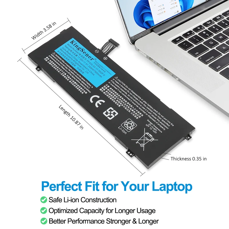 PFIDG-00-13-3S2P-0 Laptop Battery for MECHREVO Code 01 Air II S1 Plus For Medion Erazer Beast X10 Tongfang GM7MPHP Schenker VIA 15 PFIDG-03-17-3S2P-0 | KingSener