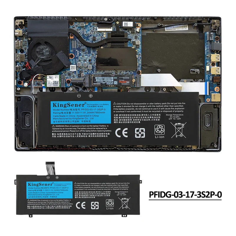 PFIDG-00-13-3S2P-0 Laptop Battery for MECHREVO Code 01 Air II S1 Plus For Medion Erazer Beast X10 Tongfang GM7MPHP Schenker VIA 15 PFIDG-03-17-3S2P-0 | KingSener