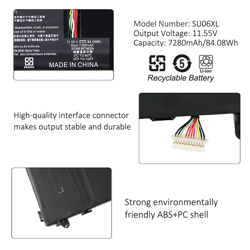 SU06XL Laptop Battery For HP Spectre X360 15-DF000 DF0000NR DF1040NR DF0013DX DF0033DX DF0008CA DF1020CA DF0000TX DF1002TX Series HSTNN-DB8W L29048-271 L29184-005 SU06084XL | KingSener