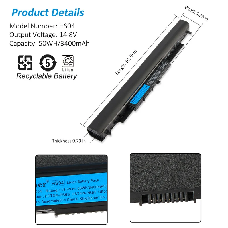 HS04 HS03 Battery For HP Pavilion 15-AF027CL 15-AF028CL 15-AF029CL 15-AF030CA