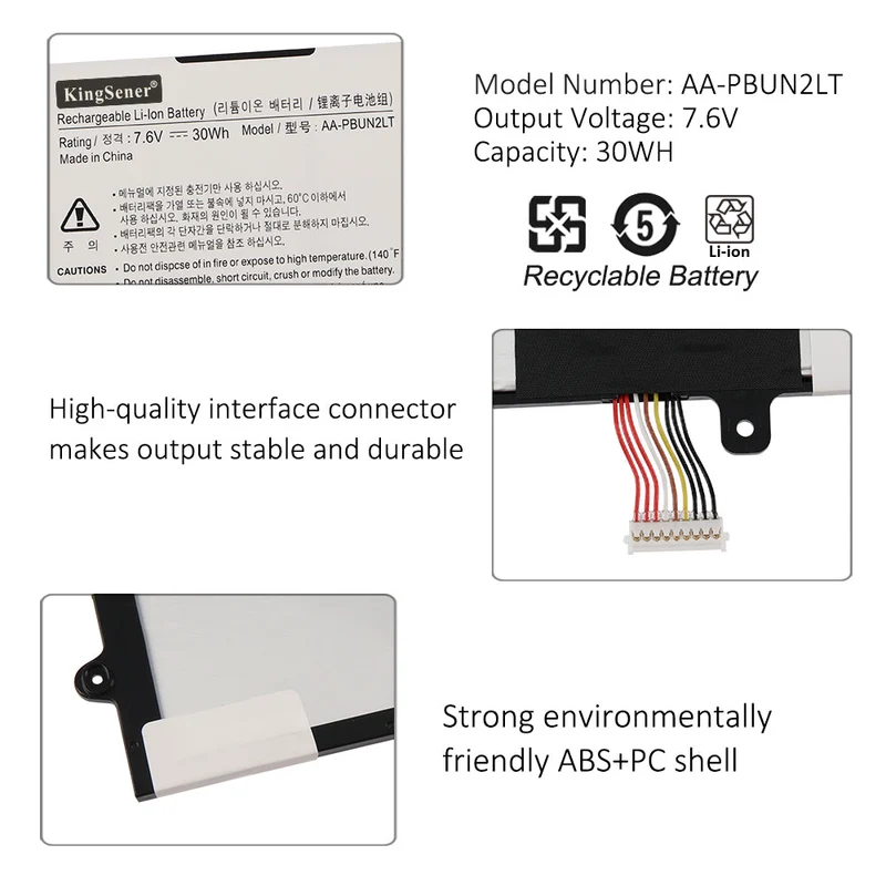AA-PBUN2LT Battery Replacement For Samsung ATIV Book 9 NP900X3L NP900X3L-K01CN 900X3L 900X3L-K01 NT900X3L NT900X3L-K24 900X3M NT900X3M NT900X3P Series | Kingsener