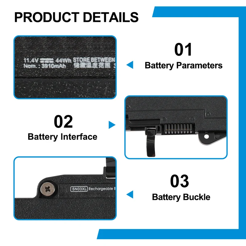 SN03XL Laptop Battery For HP EliteBook 820 828 725 G3 800514-001 HSTNN-DB6V