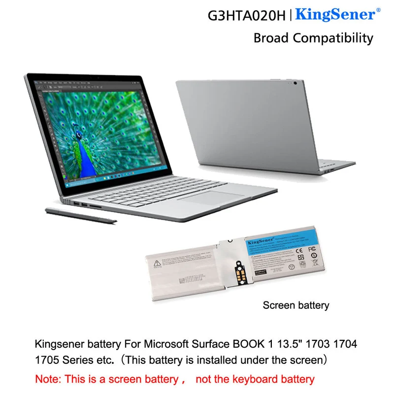 G3HTA020H DAK822470K Battery For Microsoft Surface Book 1st 1703 1704 1705 13.5 inch CR7-00005 CR7-00007 Screen Battery