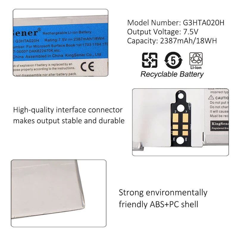G3HTA020H DAK822470K Battery For Microsoft Surface Book 1st 1703 1704 1705 13.5 inch CR7-00005 Screen Battery | CA Stock