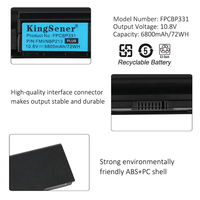 FPCBP331 Battery for Fujitsu LifeBook A532 AH532 AH512 — 10.8V 48Wh