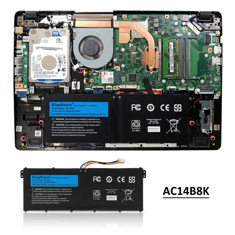 AC14B8K 48WH Battery For Acer Aspire CB3-111 CB5-311 ES1-511 ES1-512 ES1-520 S1-521 ES1-531ES1-731 E5-771G V3-371 V3-111 | CA Stock