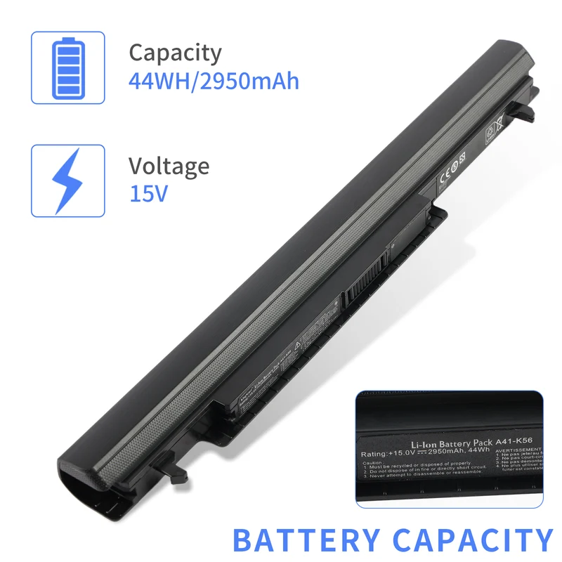 A41-K56 Laptop Battery for ASUS A46 K46 K56 S40 S46 S56 V550 U48 U58 44WH