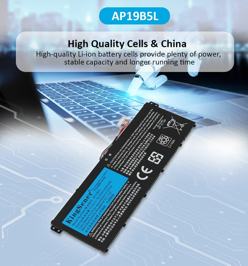 AP19B5L 3550mAh/54.6WH Battery For Acer Aspire A515-44-R5XW A515-43 Sf314-42 SP314-21N-R5FR A515-44-R5XW Vero AV15-51 | KingSener