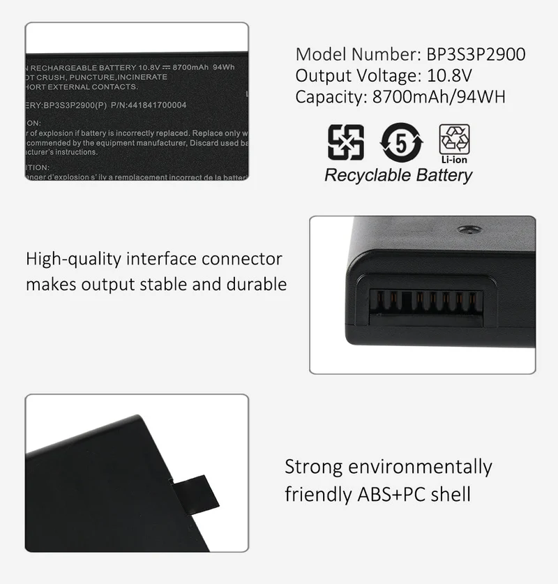 BP3S3P2900 Laptop Battery For Getac B300 B300X BP3S3P2900(P) BP3S3P2600(S) 441841700004 4418144000490 441841700004 | US Stock