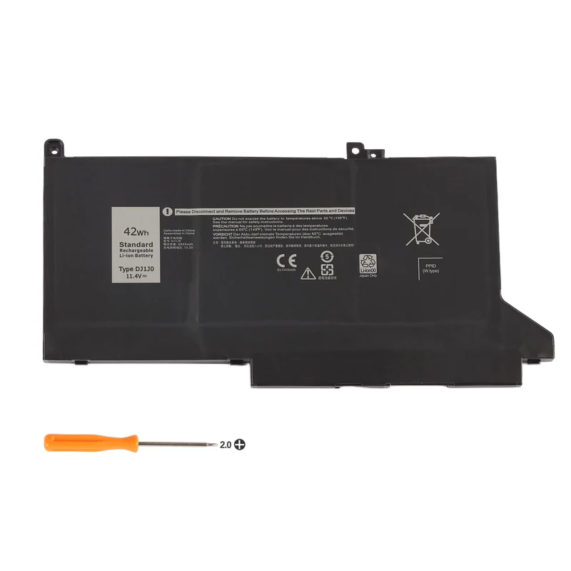 DJ1J0 Laptop Battery for Dell Latitude 12 7280 7290 13 7380 7390 14 7480 7490