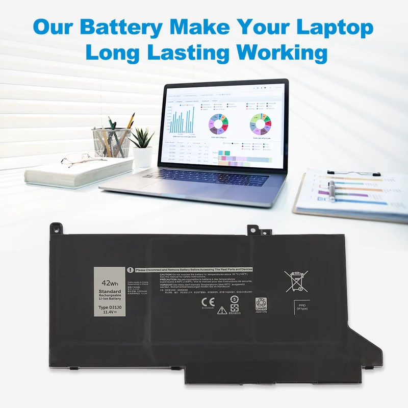 DJ1J0 Laptop Battery for Dell Latitude 12 7280 7290 13 7380 7390 14 7480 7490