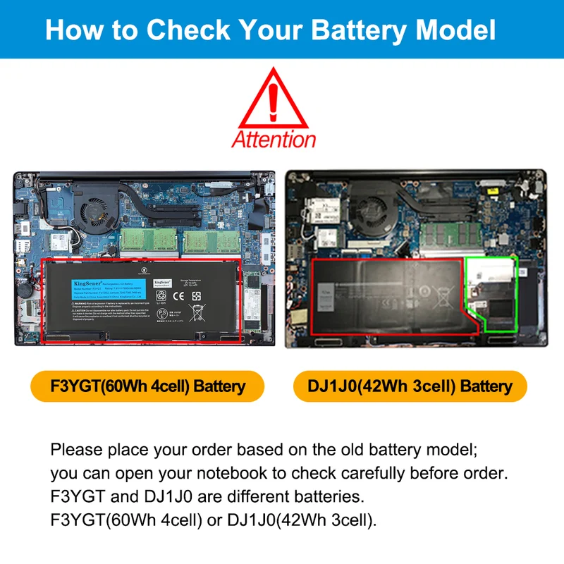 DJ1J0 Laptop Battery for Dell Latitude 12 7280 7290 13 7380 7390 14 7480 7490