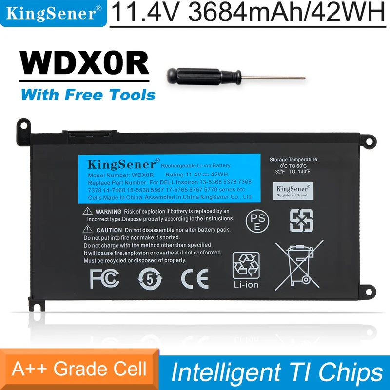 WDX0R WDXOR Laptop Battery For Dell Inspiron 15 5567 5568 13 5368 7368