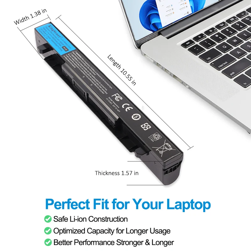 A41-X550A Laptop Battery for ASUS X550C X550B X550V X450 X452 A550 F450 R510 Y481C 15V 2950mAh 44Wh