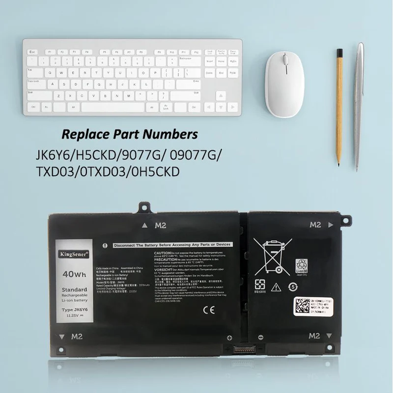 JK6Y6 Laptop Battery Replacement For Dell Latitude 3410 3510 Vostro 14 5402 5501 5502 Inspiron 5300 5301 5401 5408 5508 5509 5406 7300 7506 2-in-1 Silver Series | KingSener