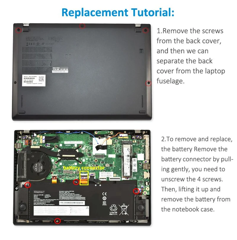 L18M6PD1 Laptop Battery For Lenovo ThinkPad X390 X395 X13 1st Gen Series 02DL017 SB10K97655 02DL018 L18M6PD2 SB10K97656 02DL019 L18C6PD1 SB10K97657 02DL020 L18D6PD1 | KingSener