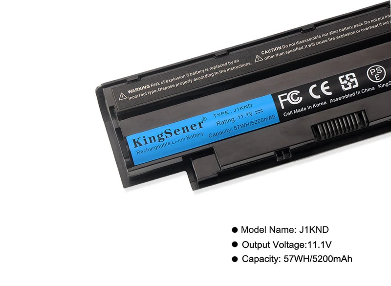 J1KND Laptop Battery for DELL Inspiron N3010 N4010 N4110 N5010 N7010 M501 — 11.1V 48Wh