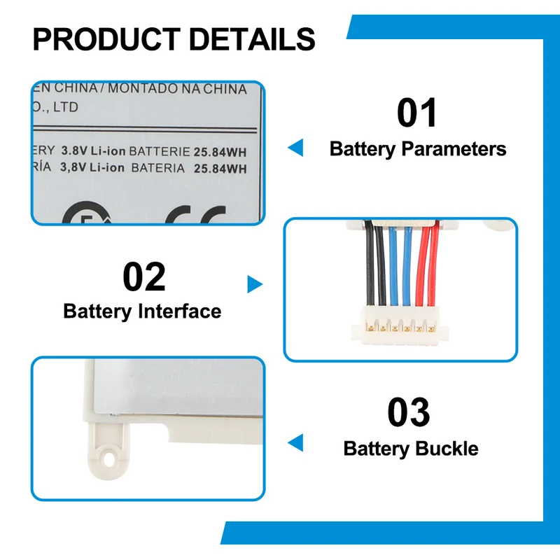 EB-BT530FBE EB-BT530FBC Battery for Samsung Galaxy Tab 4 10.1 SM-T530 T531 T535 — 25.84Wh 3.8V