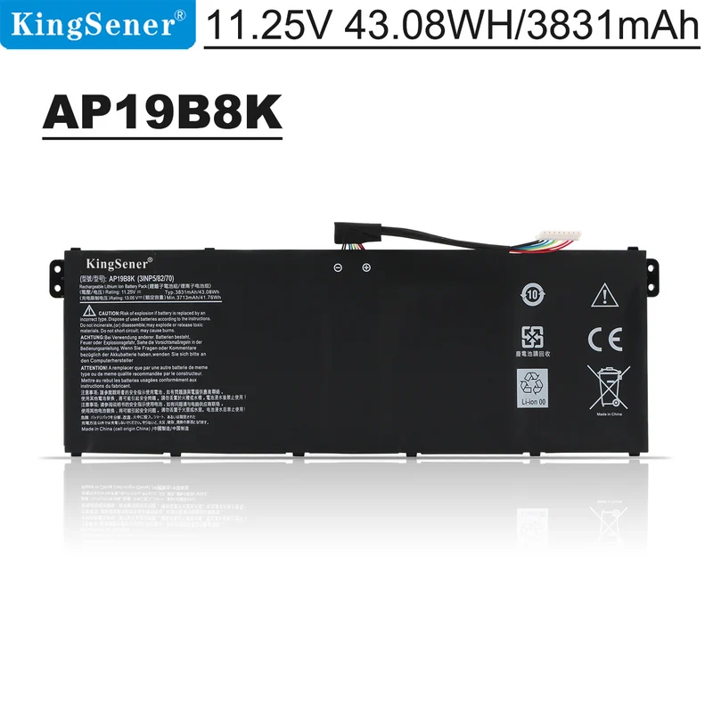 AP19B8K Laptop Battery for Acer Aspire A315 Swift 3 SF314 TravelMate TMP214 — 43.08Wh 11.25V