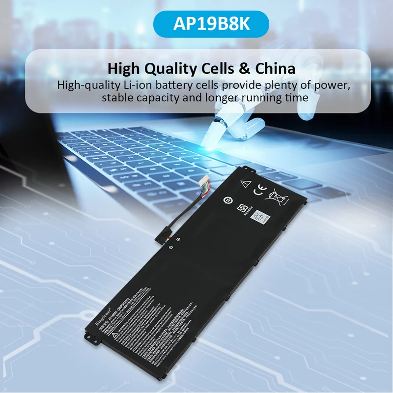 AP19B8K Laptop Battery for Acer Aspire A315 Swift 3 SF314 TravelMate TMP214 — 43.08Wh 11.25V