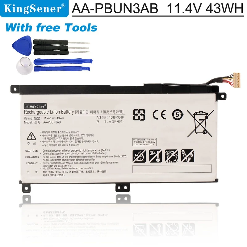 AA-PBUN3AB Laptop Battery for Samsung NP530E5M NP800G5M NP740U5L NP740U3L NP550XTA-K01US — 43Wh 11.4V