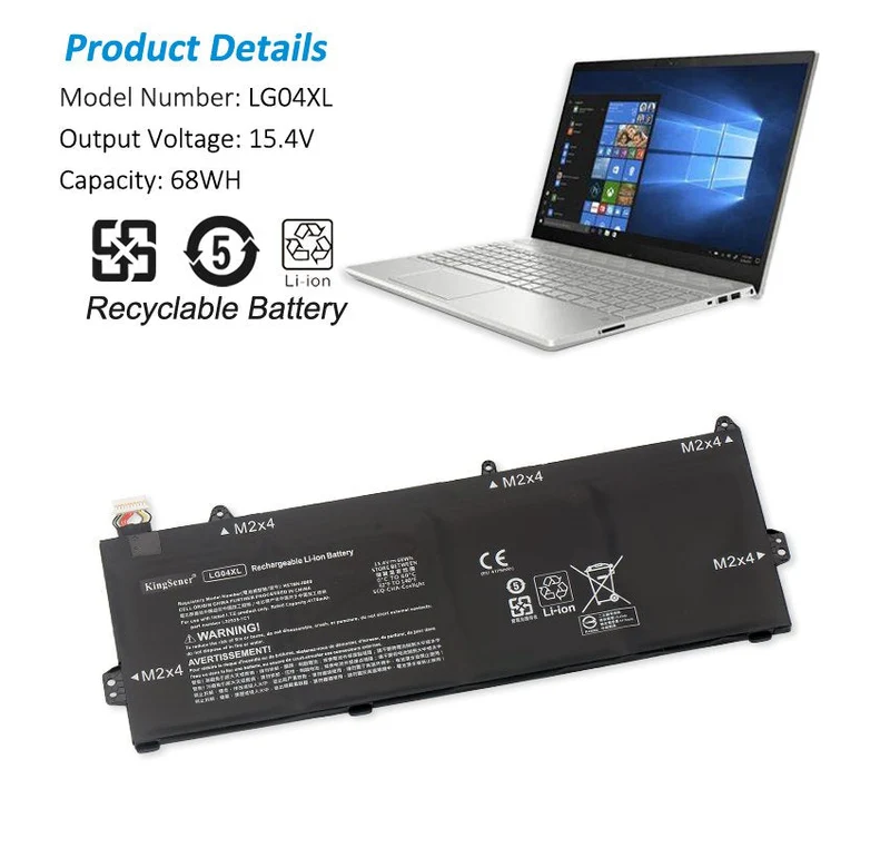 LG04XL HSTNN-IB8S Laptop Battery for HP Pavilion 15-DK0015LA 15-CS1001LA 15-CS1067TX Series — 68Wh 15.4V