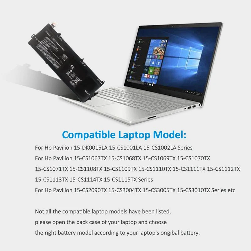 LG04XL HSTNN-IB8S Laptop Battery for HP Pavilion 15-DK0015LA 15-CS1001LA 15-CS1067TX Series — 68Wh 15.4V