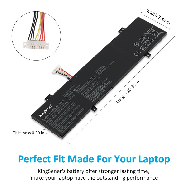 C31N1733 Laptop Battery for ASUS VivoBook Flip 14 TP412FA TP412UA — 42Wh 11.55V