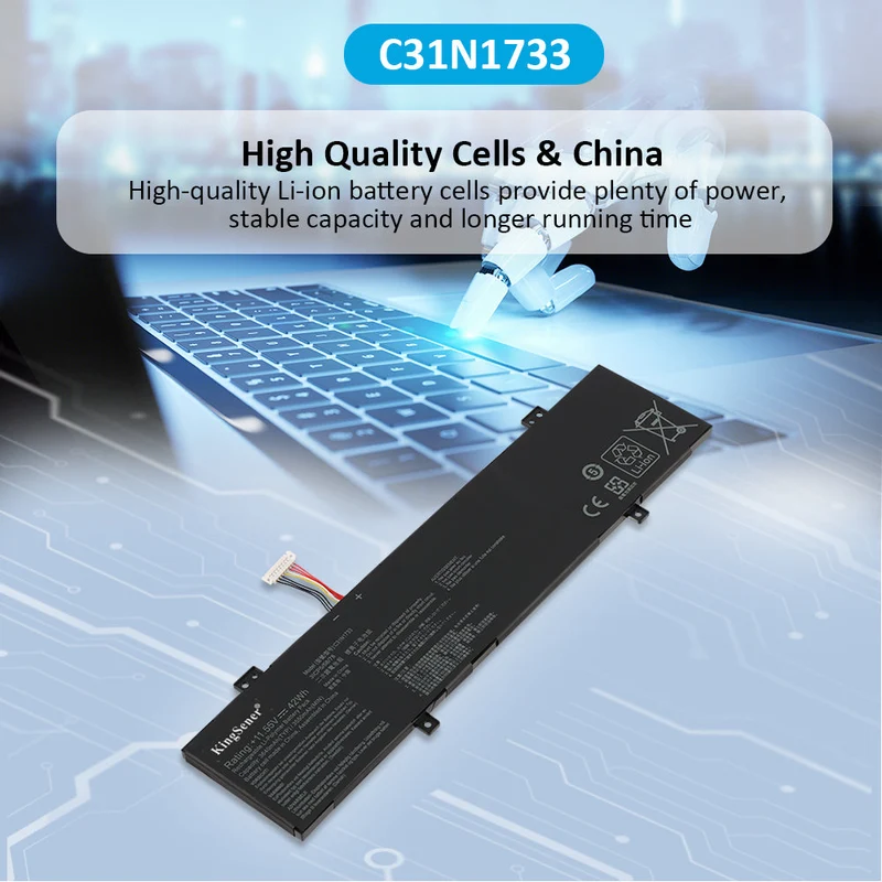 C31N1733 Laptop Battery for ASUS VivoBook Flip 14 TP412FA TP412UA — 42Wh 11.55V