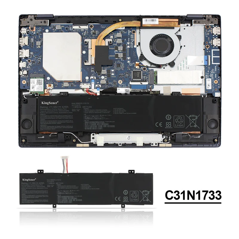 C31N1733 Laptop Battery for ASUS VivoBook Flip 14 TP412FA TP412UA — 42Wh 11.55V