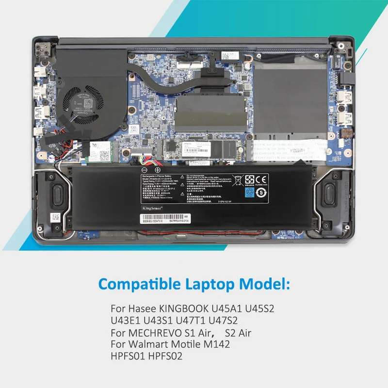 PF4WN-03-17-3S1P-0 Laptop Battery for Hasee KINGBOOK U43 U45 U47 & Motile M142 — 46.74Wh