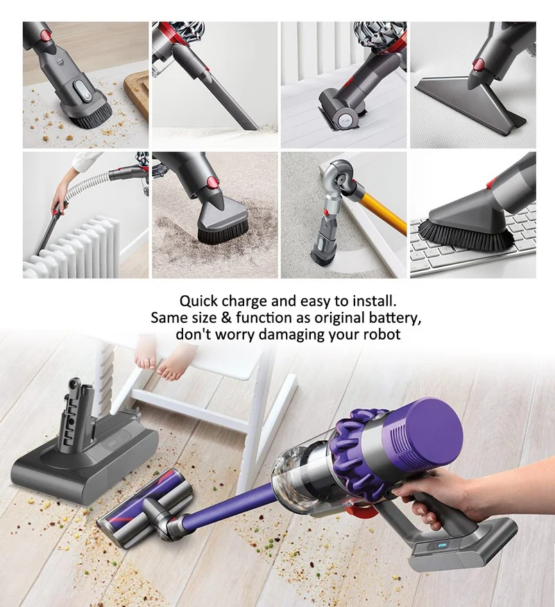 Dyson V10 SV12 Battery for Absolute Motorhead Animal Fluffy — 25.2V 4000mAh 100.8Wh