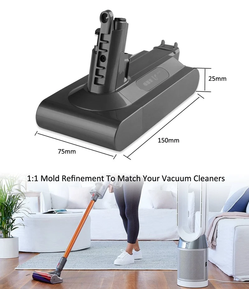 Dyson V10 SV12 Battery for Absolute Motorhead Animal Fluffy — 25.2V 4000mAh 100.8Wh