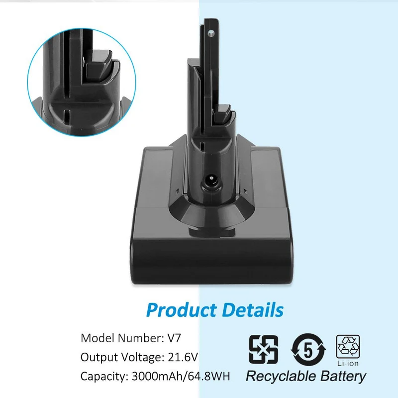 Dyson V7 SV11 Battery for Motorhead Animal Pro Absolute — 21.6V 3000mAh 64.8Wh