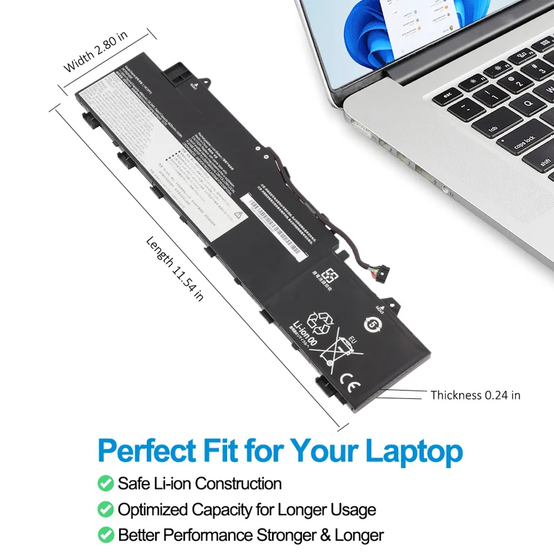 L19M3PF4 Battery for Lenovo IdeaPad 5-14ALC05 14ARE05 14ITL05 — 11.52V 56.5Wh