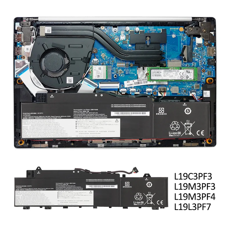 L19M3PF4 Battery for Lenovo IdeaPad 5-14ALC05 14ARE05 14ITL05 — 11.52V 56.5Wh